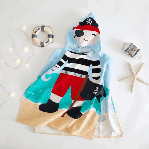 American Kids Pirate Hooded Beach and Bath Poncho Towel - Picture 4 of 6